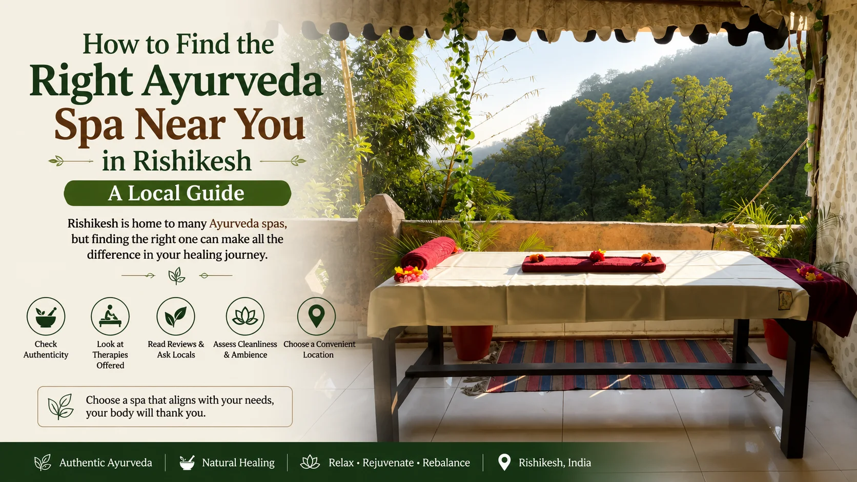 Entrance to an authentic Ayurveda spa in Rishikesh near the Ganges