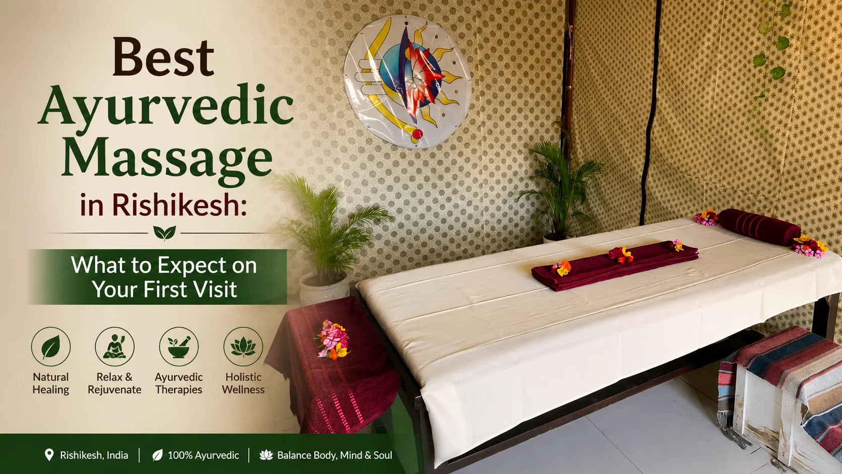 Traditional Ayurvedic Abhyanga massage session at a spa in Rishikesh